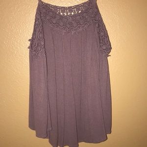 never worn! purple off the shoulder lace top